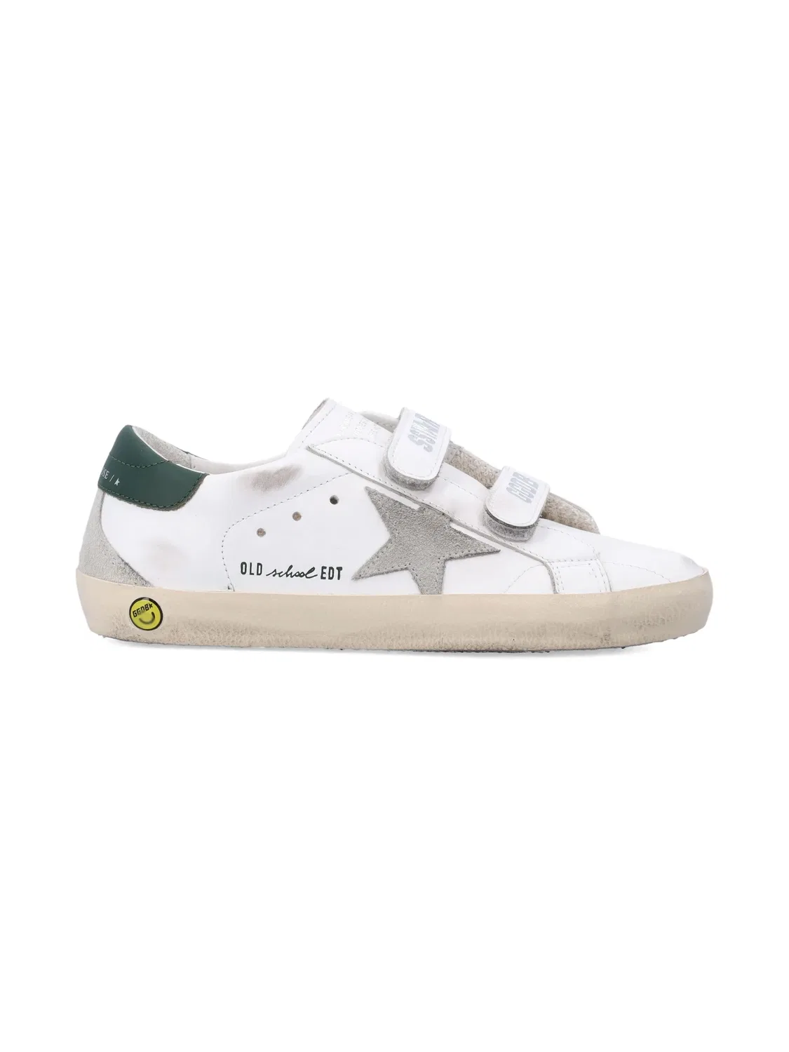 Кожаные кроссовки с велкро и звездным деталем Golden Goose, белый