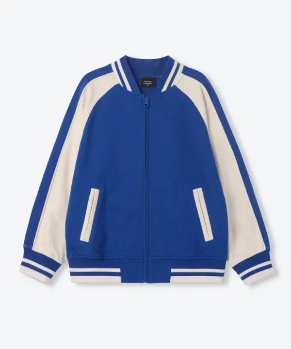 Свитшот-куртка оверсайз реглан, Varsity, Musinsa Standard Kids, синий — фото 2