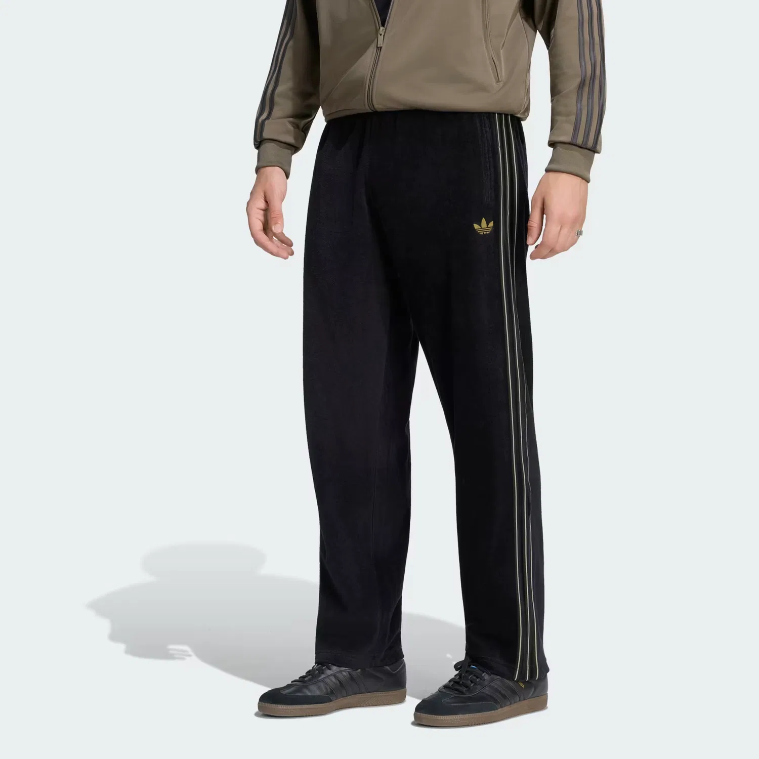 Мужские спортивные брюки из велюра Firebird Adidas Originals, черный