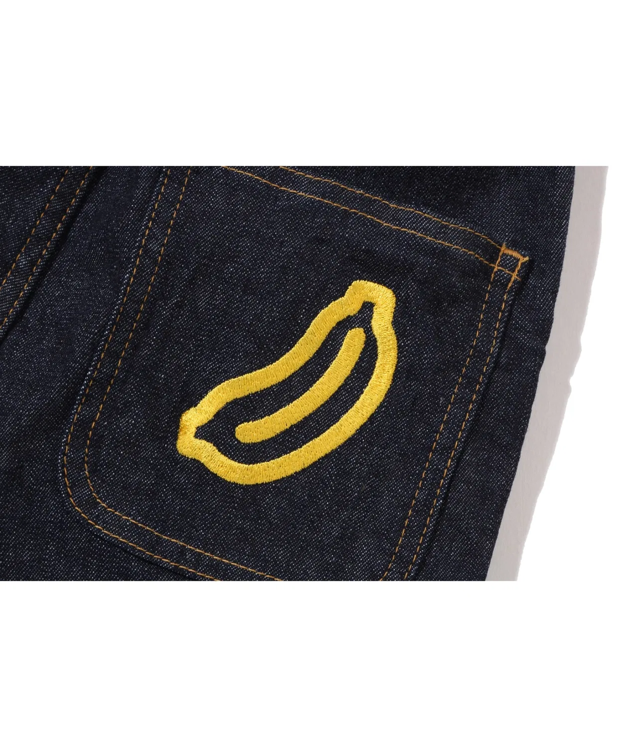 Детские джинсовые шорты с принтом BABY MILO 10 OZ DENIM SHORTS A BATHING APE, Indigo Blue — фото 4