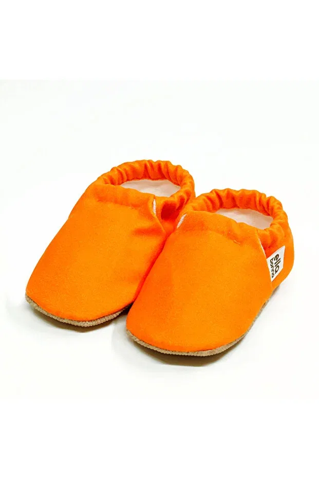 Детские пинетки из текстиля модель Non-Slip sole orange baby booties Ella Bonna, Orange