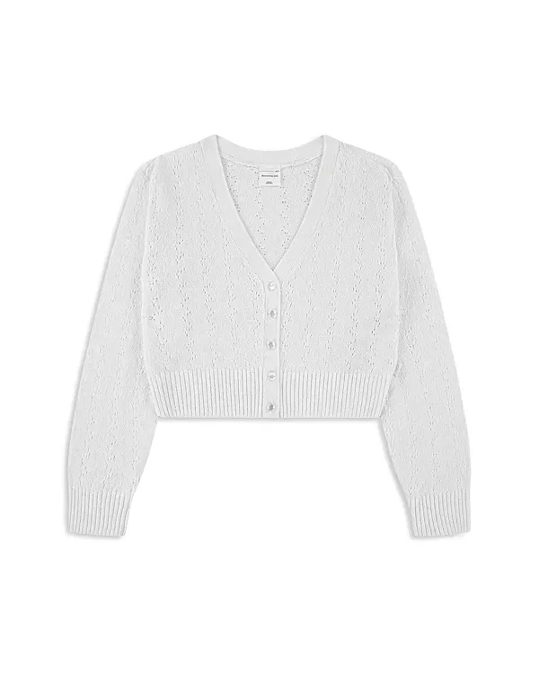 Детский кардиган для девочек с V-образным вырезом Abercrombie Kids, Bright White