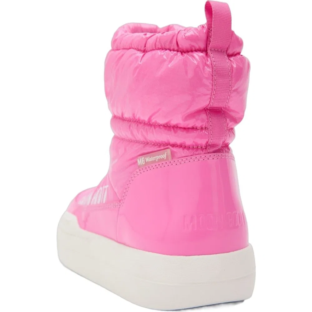 Детские зимние сапоги водонепроницаемые Moon Boot MB Jr Park Tube Mid Glitter WP, Pink — фото 3