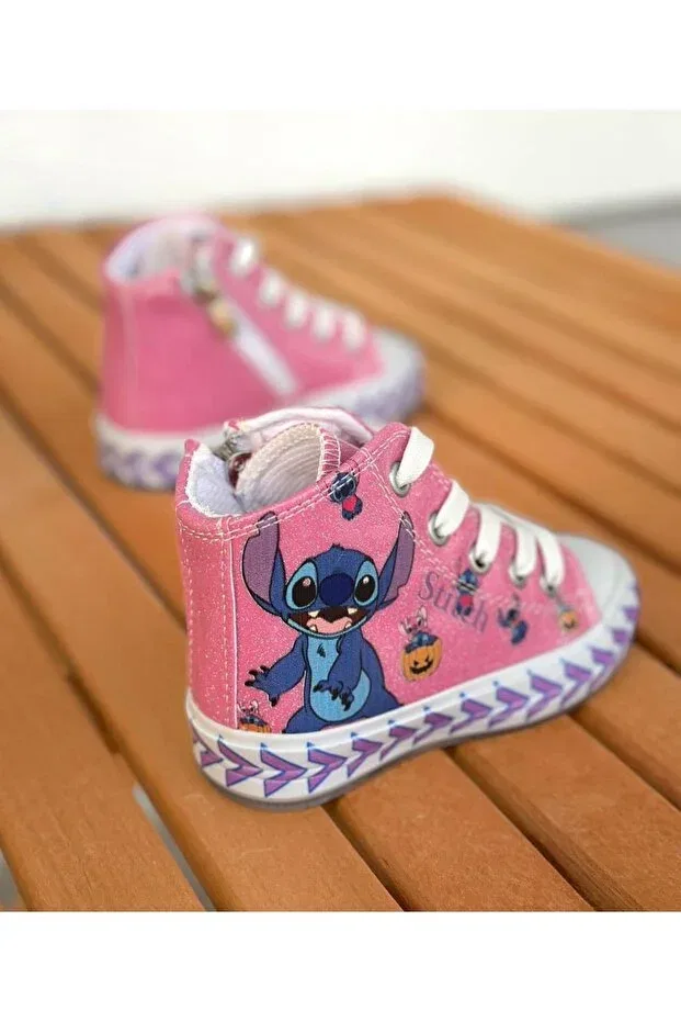Детские повседневные туфли для девочек на шнуровке Surpie Shoes, Pink — фото 3