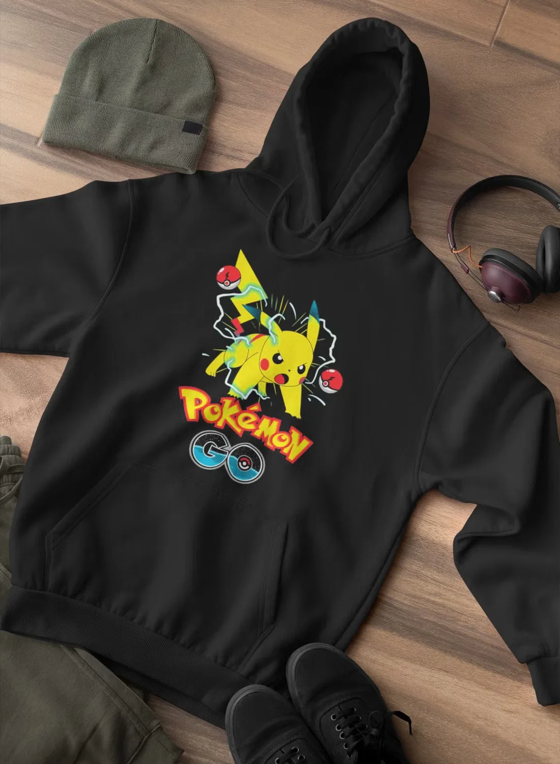 Zoom Худи с капюшоном Pokémon Go Voltage, черный