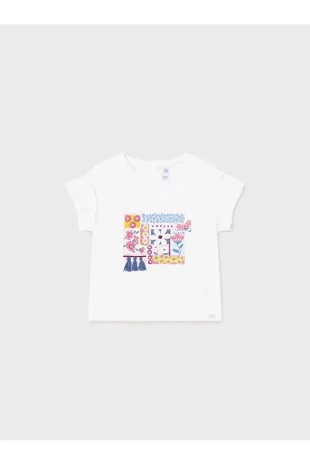Детская футболка для девочек хлопковая 1010 Mayoral, White
