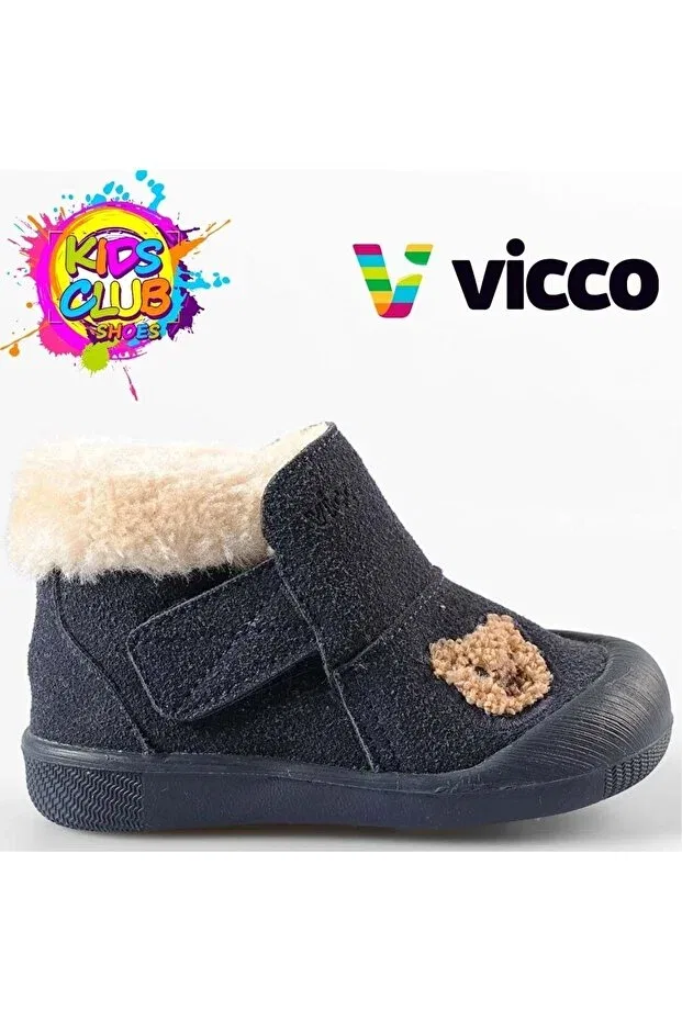 Детские ботинки для девочек с коротким каблуком Vicco, Navy Blue