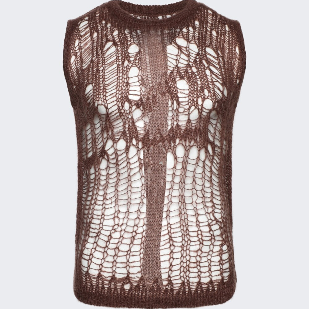 

Топ Rick Owens Spider Tank, коричневый