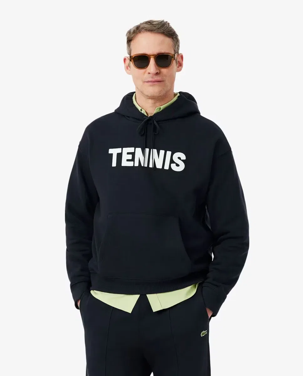 Мужская худи с капюшоном с принтом Lacoste, Negro