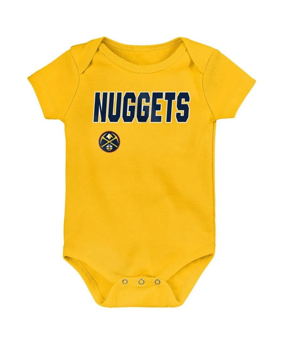 Комплект боди с коротким рукавом для малышей Denver Nuggets Littlest Player Outerstuff, Navy Gold — фото 2
