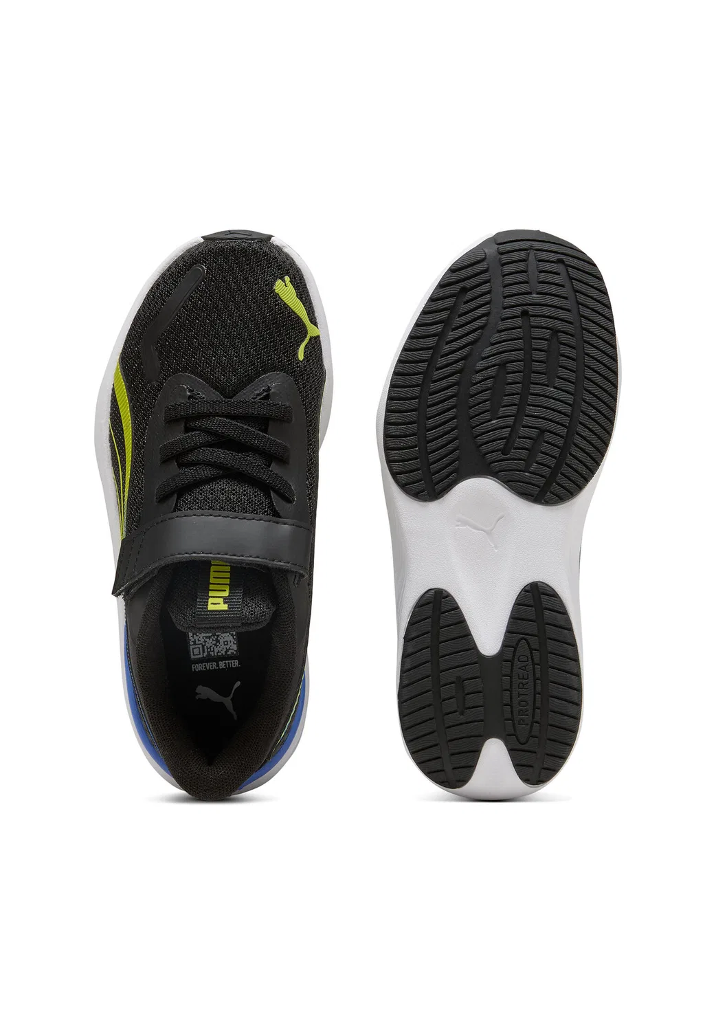 Детские кроссовки с дышащим верхом Pounce Lite Puma, Schwarz Grun Schwarz — фото 4