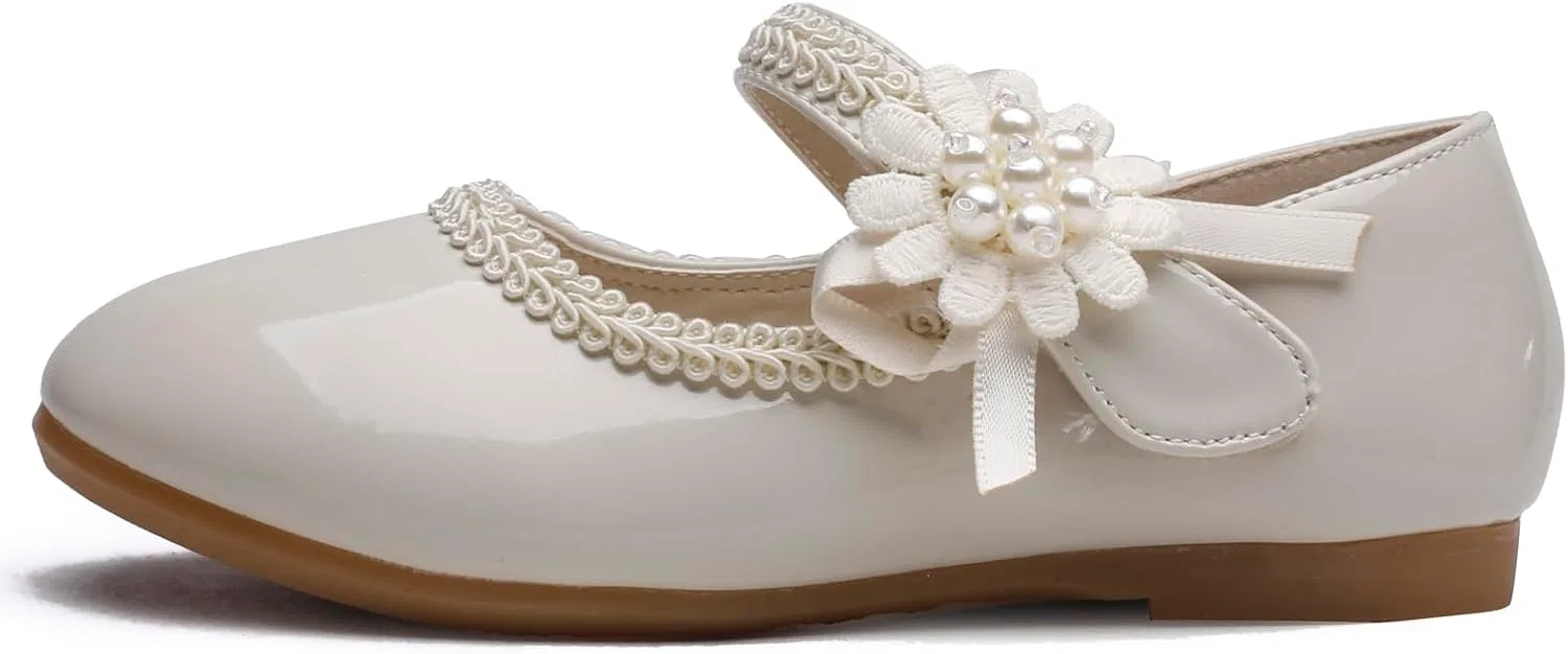 Детские туфли Мэри Джейн для девочек Little Flower VINIGIAGIA, Beige — фото 4