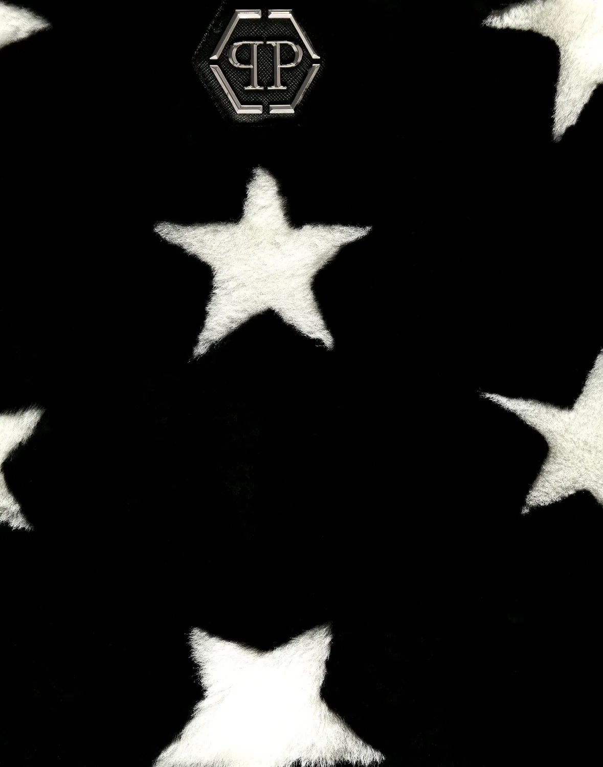 Детская кожаная куртка-бомбер с принтом звезд Leather Bomber Stars PHILIPP PLEIN, черный — фото 3