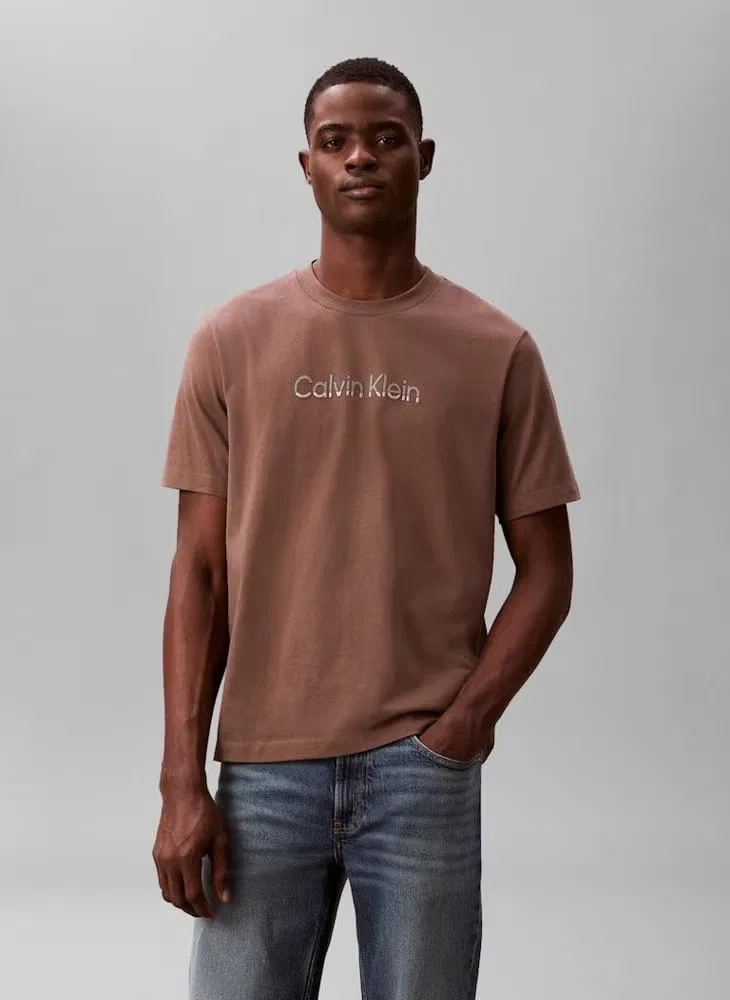Футболка с логотипом Calvin Klein, дубовый