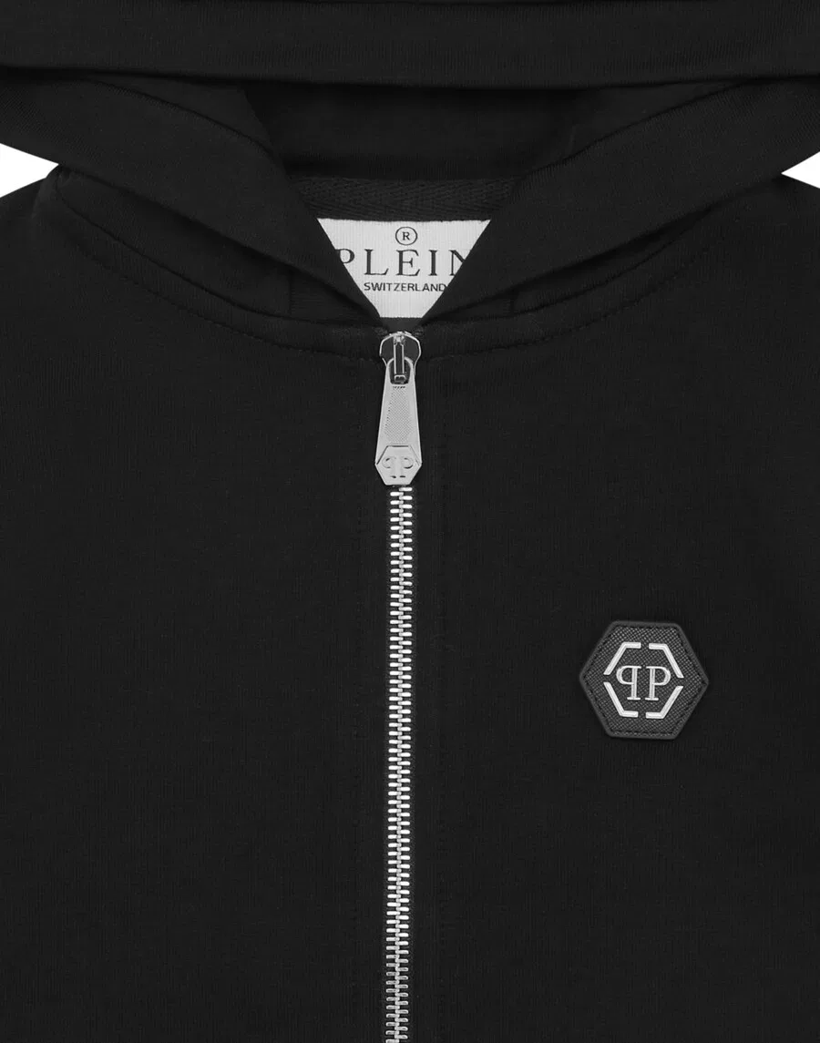 Худи на молнии Philipp Plein 'Teddy' черного цвета — фото 3