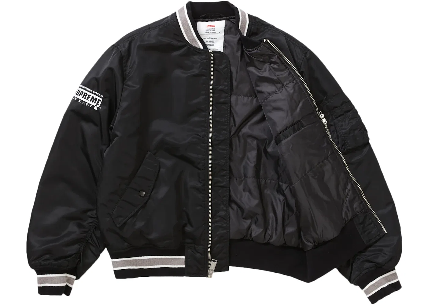 Мужская куртка MA-1 модель Second To None Supreme, Black — фото 2