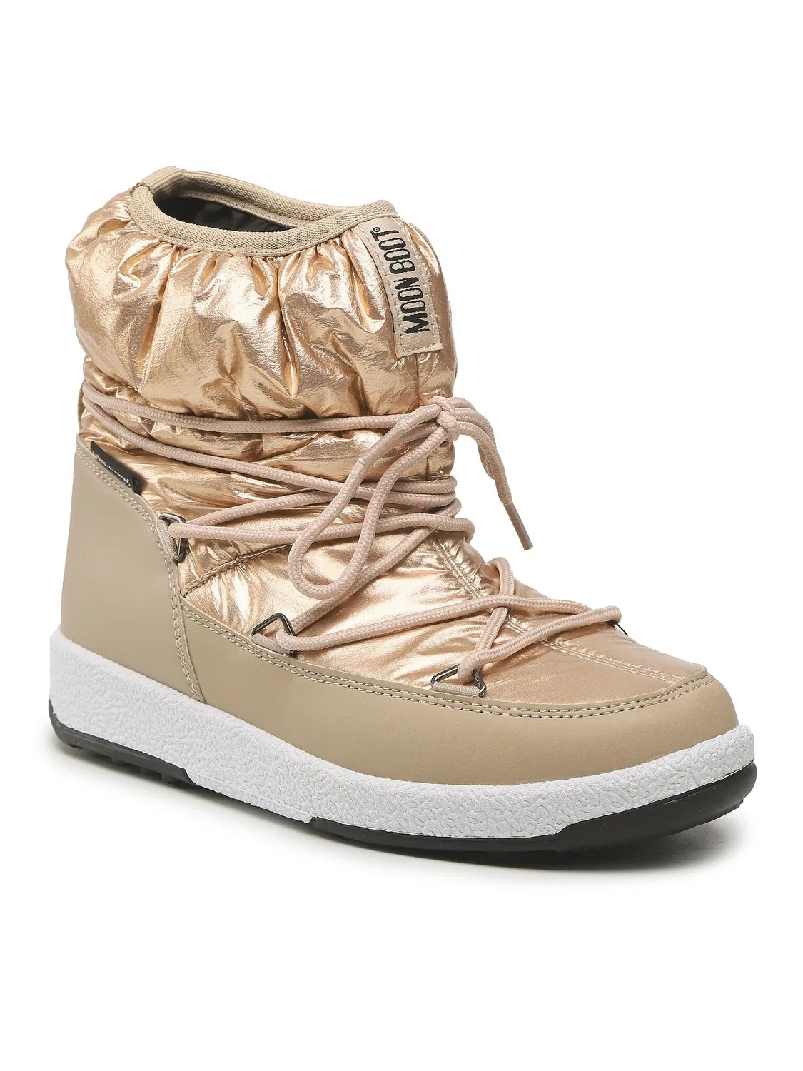 Снегоступы для девочки Jr Girl Low Nylon Moon Boot, золотистый — фото 2