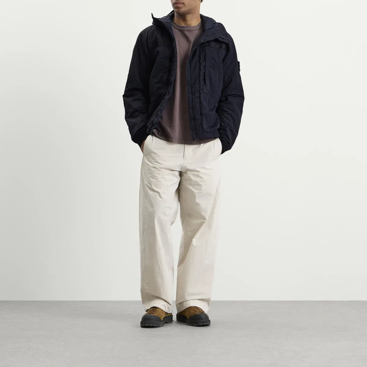 Куртка с капюшоном из нейлона Warp Rib Stone Island, Navy Blue — фото 4