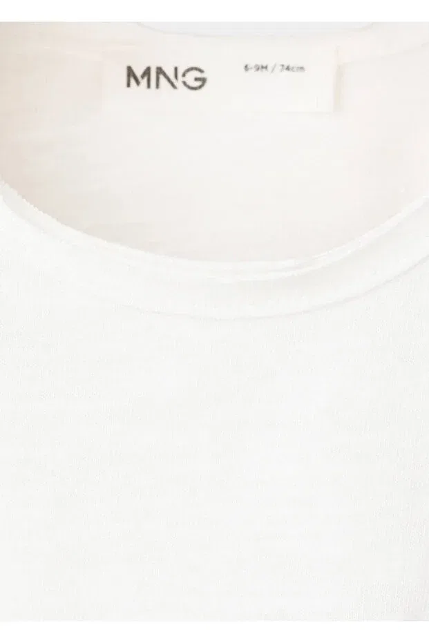 Детская футболка с принтом Mango Baby, Off White — фото 4