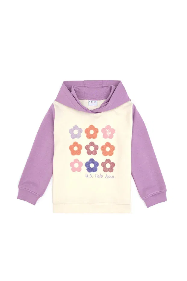 Детское худи для девочек с капюшоном U.S. Polo Assn., Lilac — фото 4
