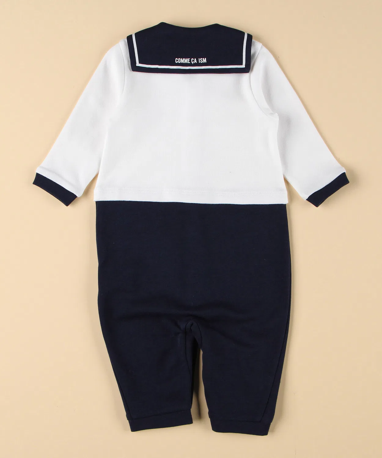 Детский комбинезон-кимоно с длинным рукавом модель Sailor Collar COMME CA ISM, White/Navy — фото 2