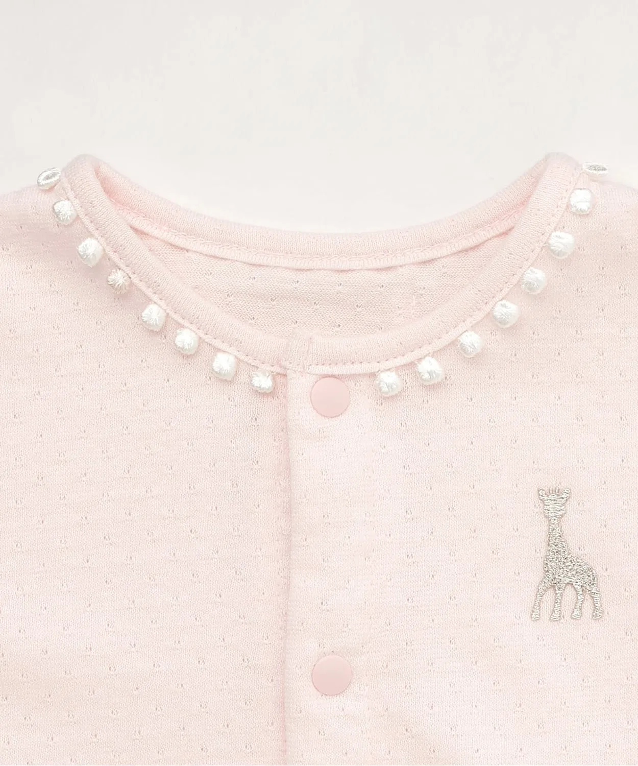 Детский боди-комбинезон с кружевом и вышивкой Sophie la girafe, Off White — фото 3