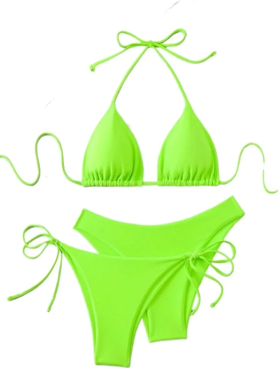 Женский бикини-сет с завышенной талией Generic, Lime Green