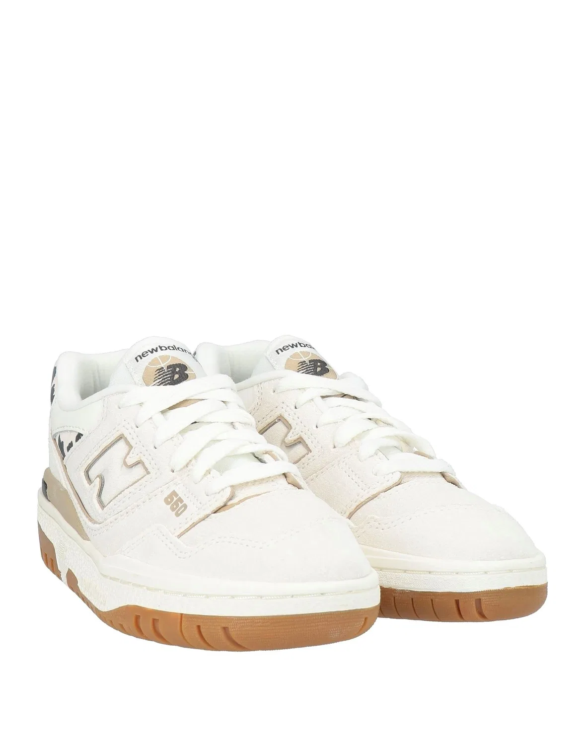 Детские кроссовки для девочек кожаные 550 New Balance, кремовый — фото 2