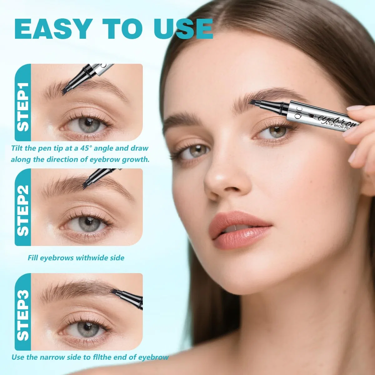 Карандаш для бровей QIC Microblading, 1 г, 01 Light Brown W3W — фото 4