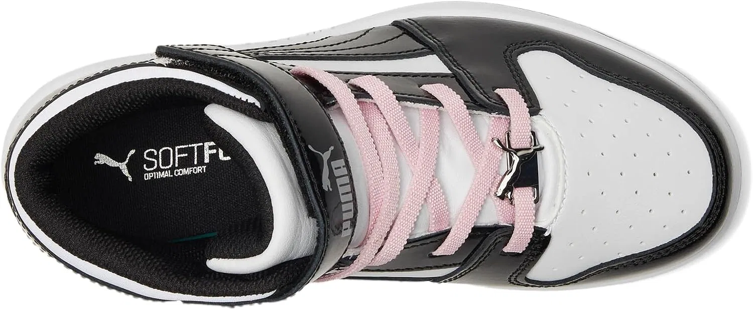 Детские кроссовки для мальчиков Rebound Layup PUMA, Puma White-Puma Black-Pale Pink — фото 2
