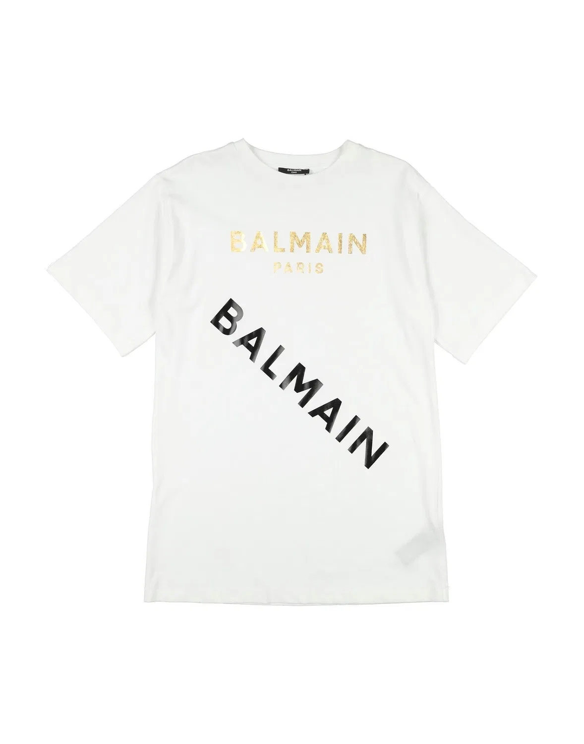 Детское платье с принтом Balmain, белый