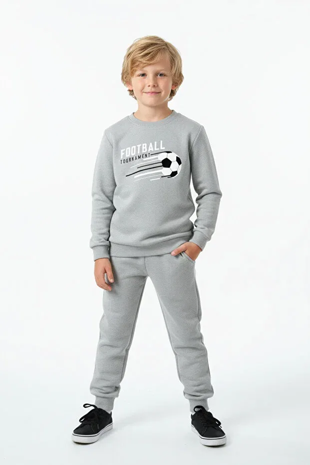 Детский спортивный комплект для мальчиков с принтом Fyk Kids, Gray — фото 2