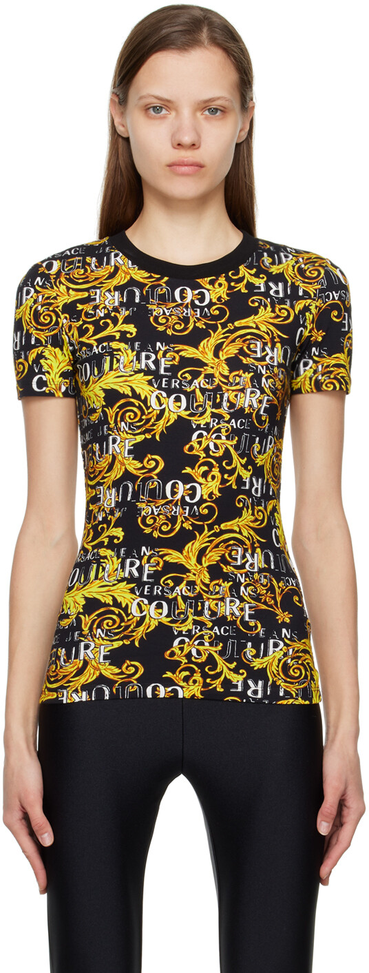 

Черная футболка с рисунком Versace Jeans Couture, Черный, Черная футболка с рисунком Versace Jeans Couture