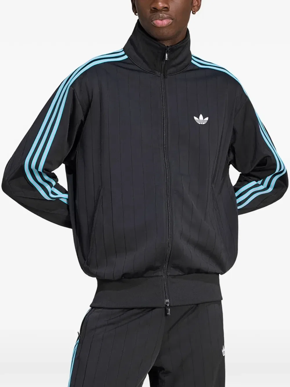Толстовка Firebird на молнии с полосками Adidas, черный — фото 2