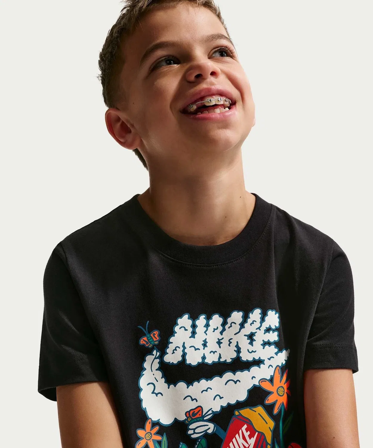 Детская футболка с принтом Nike Sportswear Big Kids' T-Shirt NIKE, Black — фото 3