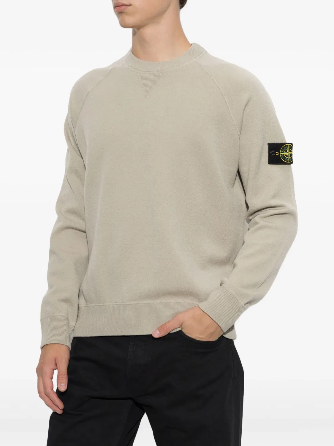 Джемпер реглан из шерсти с нашивкой Stone Island, нейтральные — фото 4
