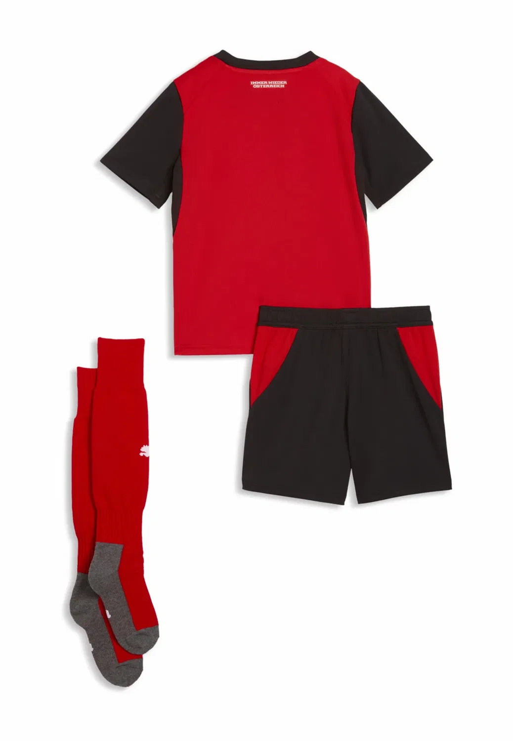 Комплект мини-кит Österreich 2026 heimtrikot - спортивная футболка Puma, Red- Black — фото 2