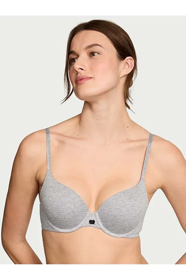 Женский бюстгальтер-пуш-ап хлопковый Victoria'S Secret, Light Grizzled Gray