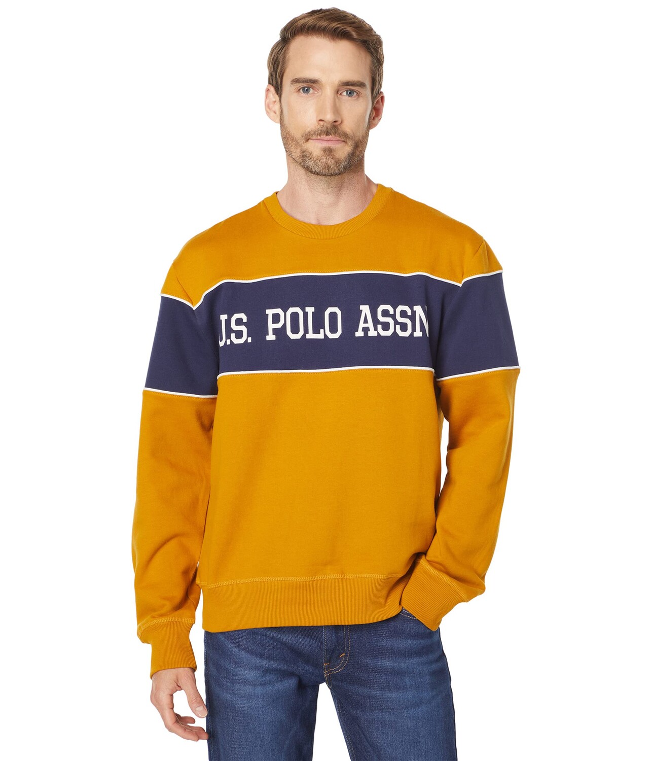 

Пуловер U.S. POLO ASSN., Long Sleeve Crew Neck Sweatshirt, Оранжевый, Пуловер U.S. POLO ASSN., Long Sleeve Crew Neck Sweatshirt