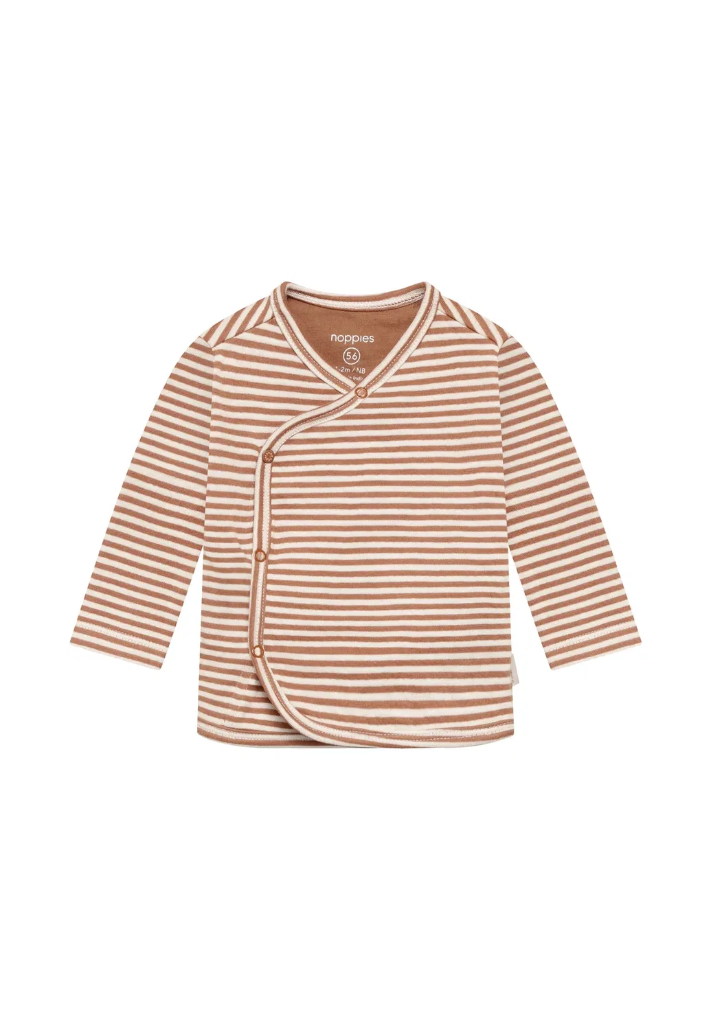 Футболка Langarmshirt в полоску, унисекс, с длинными рукавами Noppies, Mocha Mousse