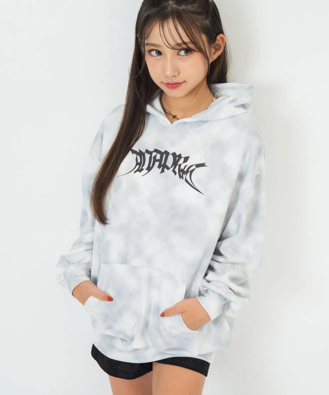 Детский худи с длинным рукавом с принтом, модель Spray Print ANAP GiRL, Black — фото 3