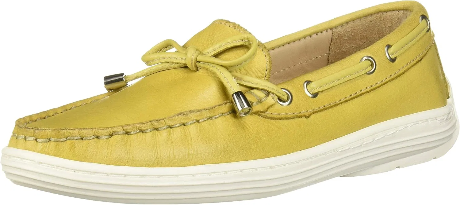 Детские лоферы из натуральной кожи Nantucket Driver Club USA, Powder Yellow Everest