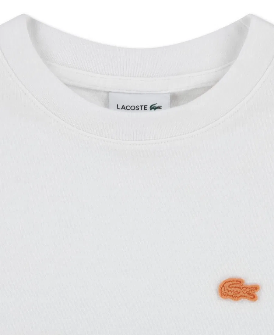 Футболка с ребристым воротником и коротким рукавом Watercolor Croc Lacoste, White — фото 3