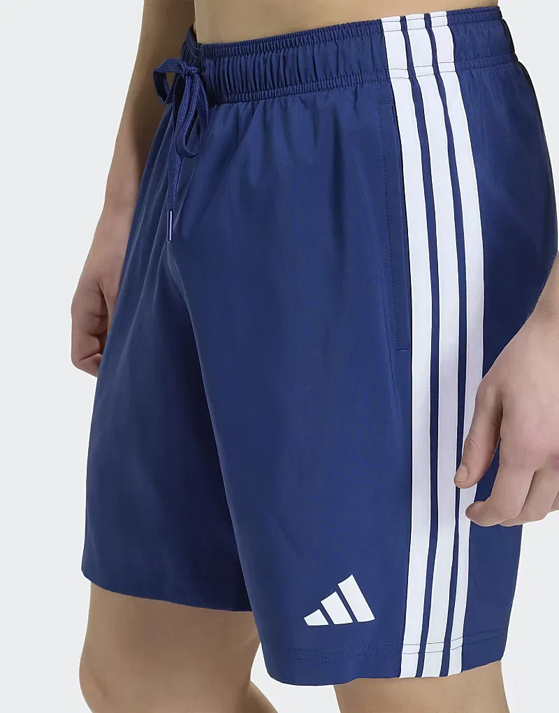 Плавки Adidas Performance с тремя полосками, длина 8 дюймов, темно-синий/белый — фото 2