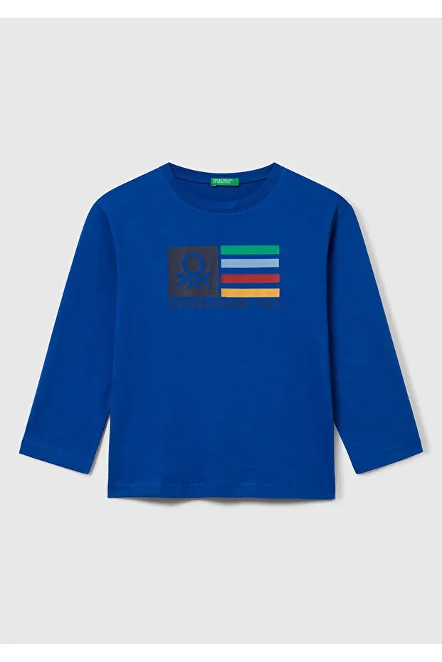 Детская футболка с длинным рукавом United Colors Of Benetton, Saks Blue