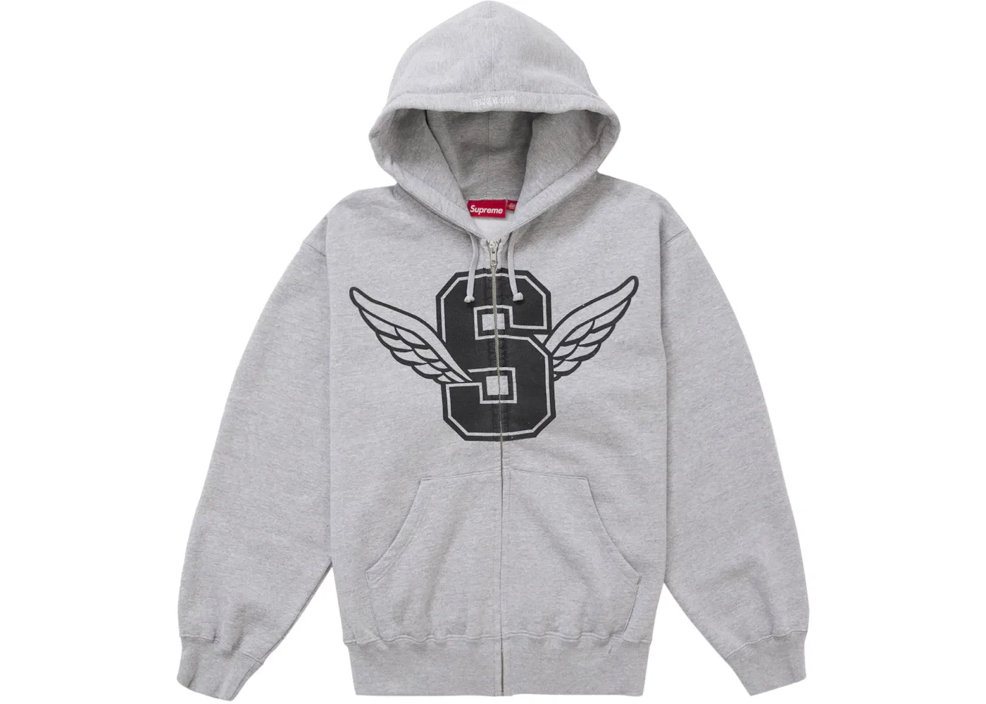 Мужская худи на молнии с капюшоном Supreme Wings, Heather Grey