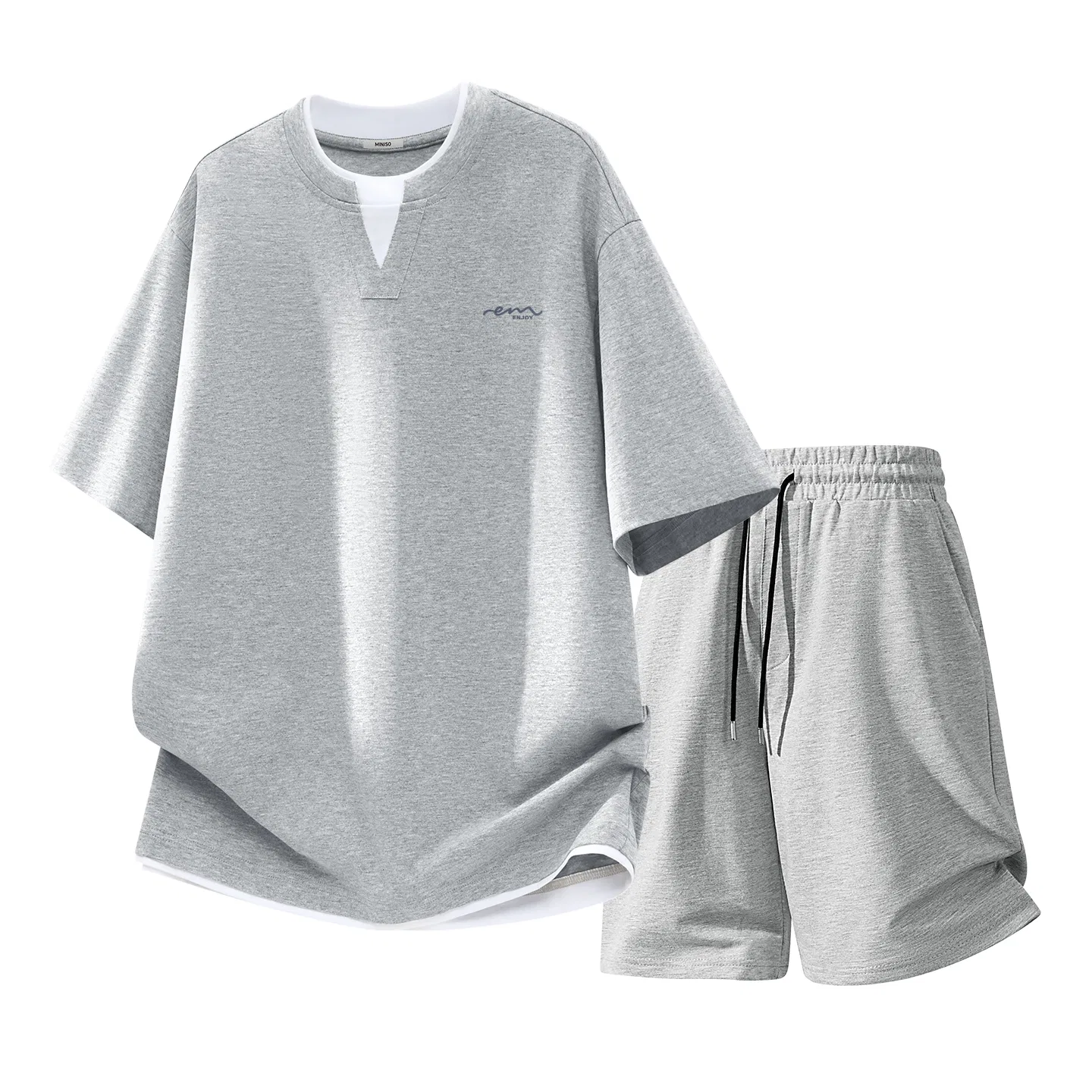 Детский комплект спортивной одежды из хлопка MINISO, Heather Gray