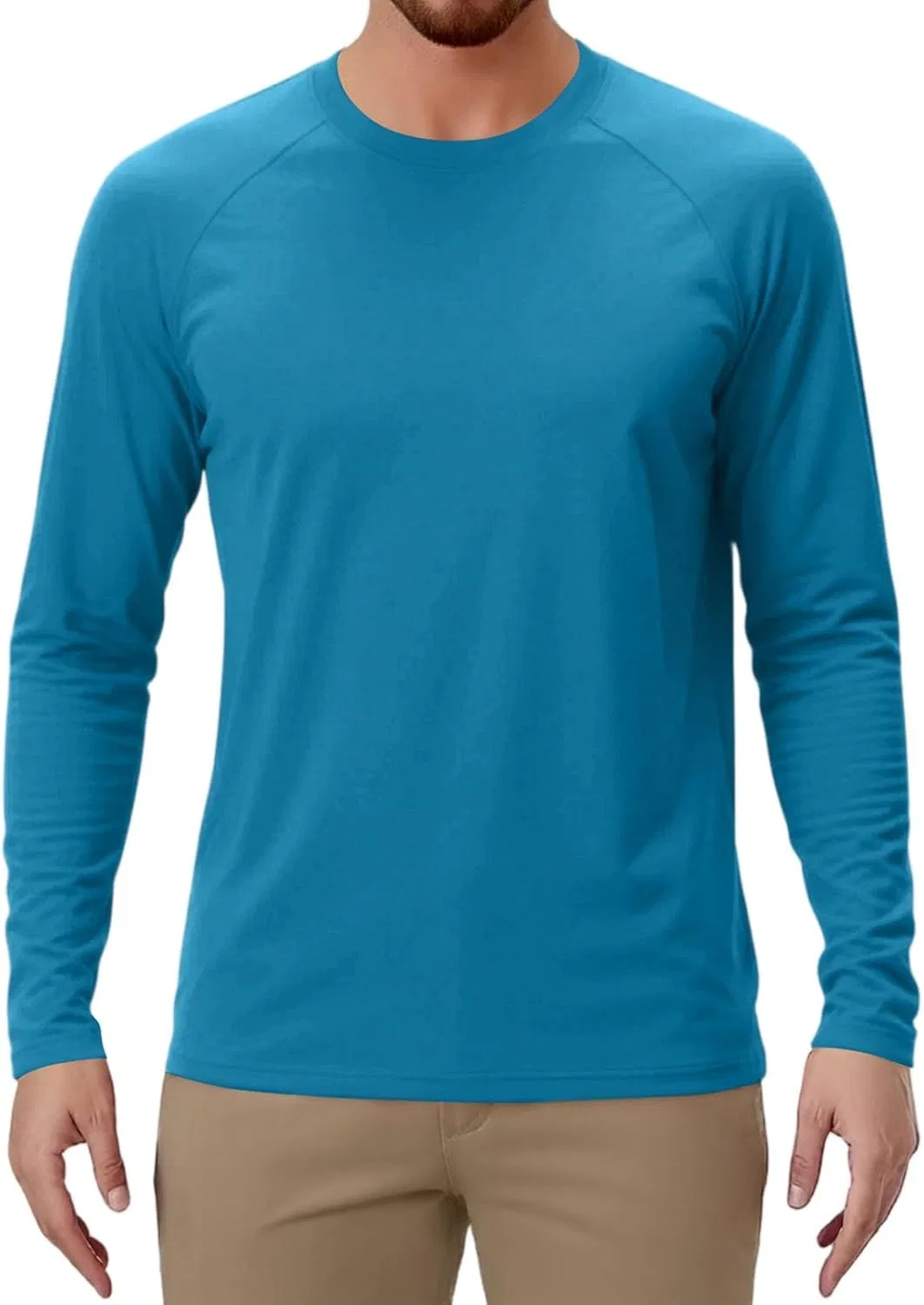 Мужская футболка с длинным рукавом OMING, Sky Blue