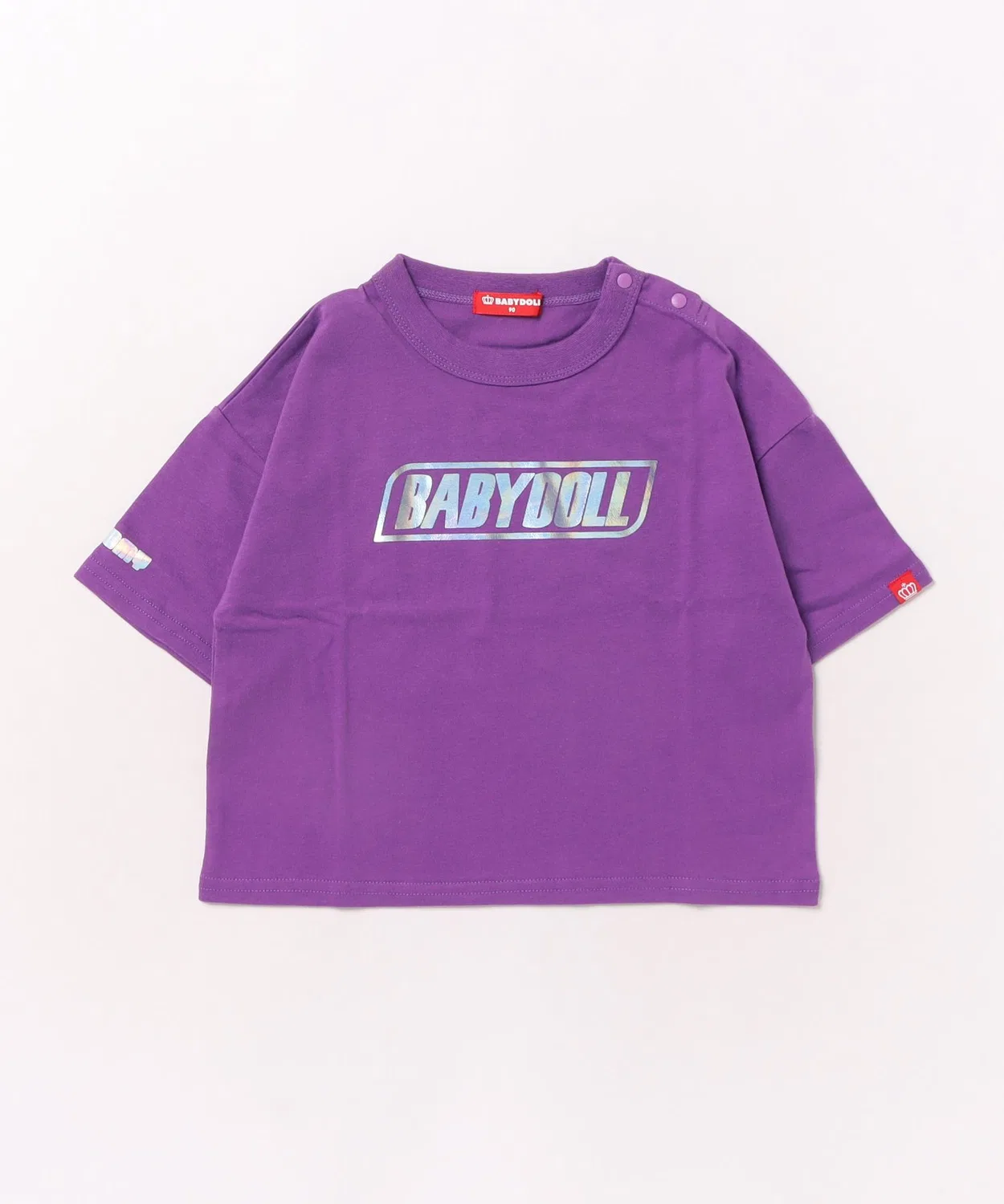 Детская футболка с принтом Shiny Logo BABYDOLL, Purple — фото 2