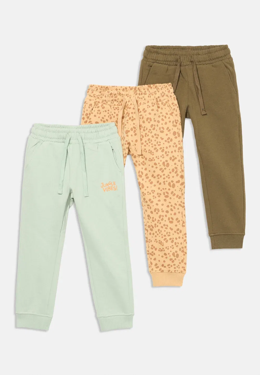 Комплект из 3 спортивных штанов унисекс Friboo By Zalando, Olive/Light Green